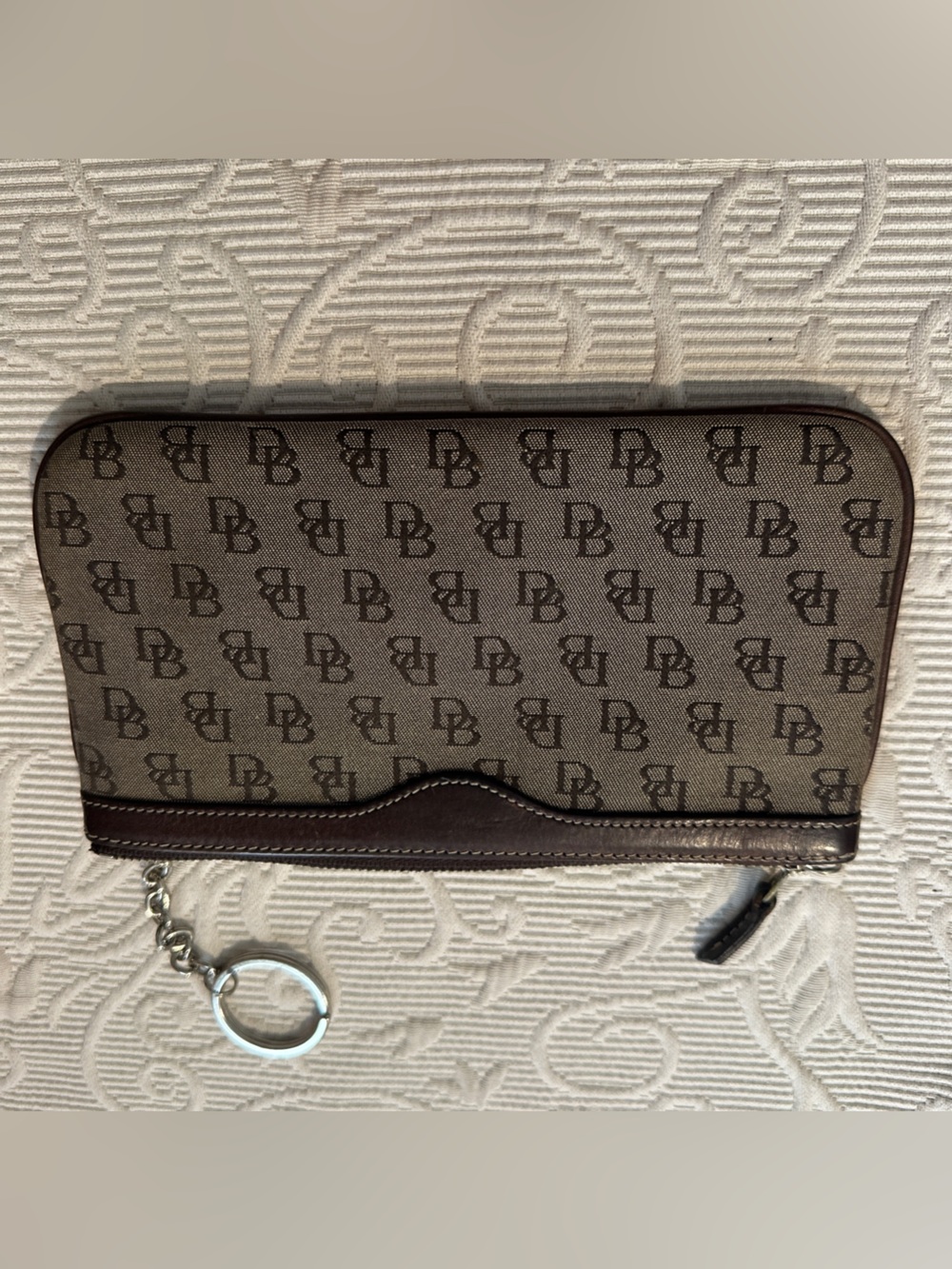 Dooney & Bourke signature "DB" monogram slim wristlet Keychain vintage Y2K 2000s - Picture 2 of 7